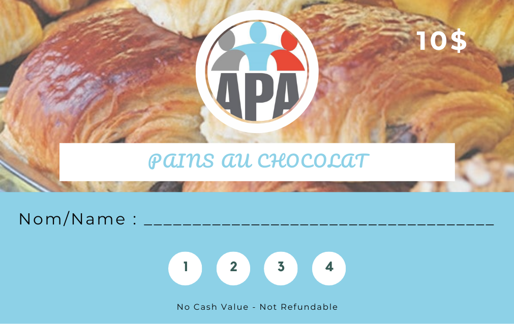 Card for 4 pains au chocolat